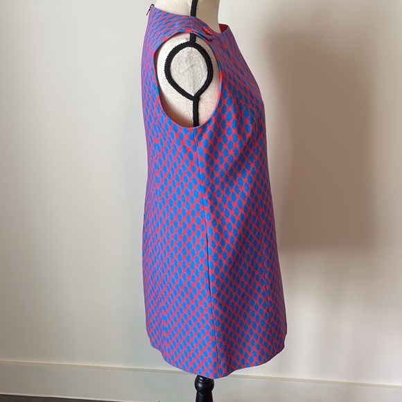 MISS WU geometric dress blue red - Picture 9 of 14